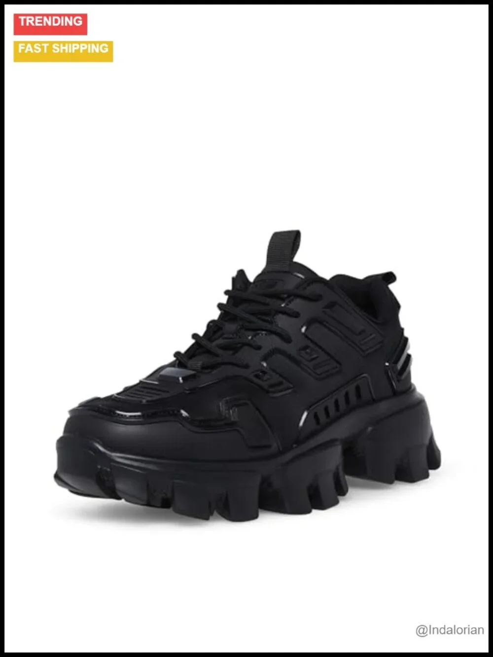 Men's Chunky Sole Fashion Sneakers Lace-Up Skateboarding Shoes